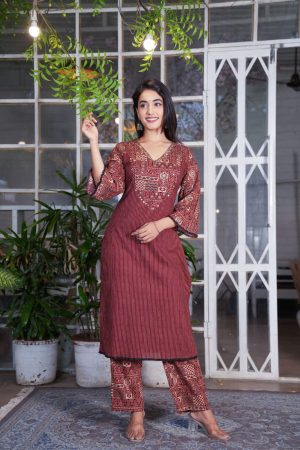 WhatsApp Image 2025-07-14 at 3.59.07 PM Red lining Kurti Pant-Set